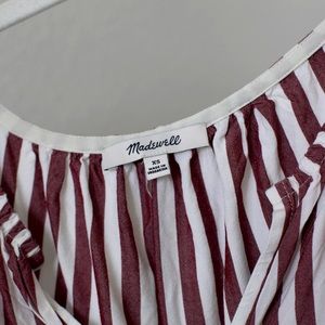 MADEWELL Maroon and white striped top